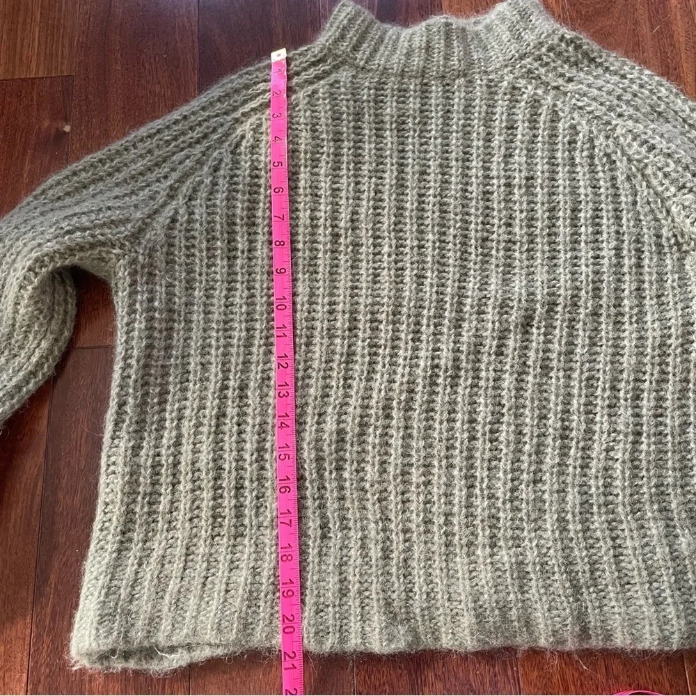 Vince - Marled Raglan Pullover in Jadeite Mohair Alpaca Blend Sweater Knit L